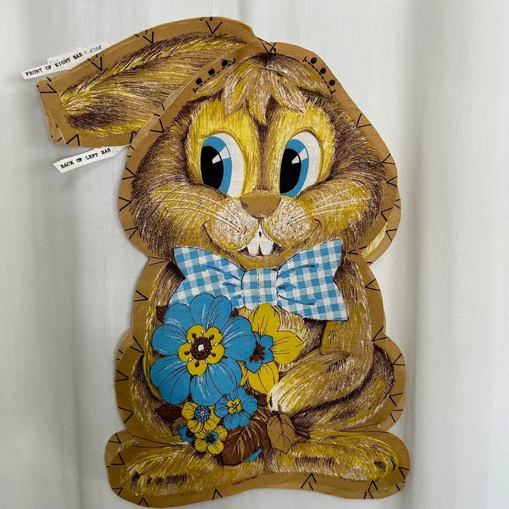 Vintage Brown Bunny Plush‎ Unfinished Project Complete HTF